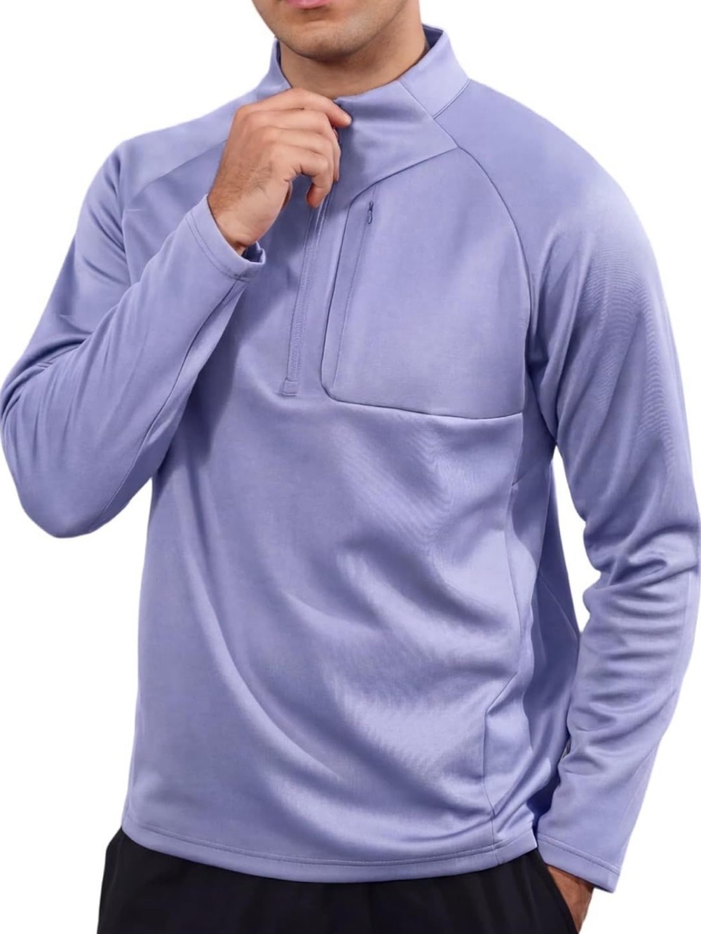 NEW! Light Lavender Quarter-Zip Performance Pullover Men’s sz L